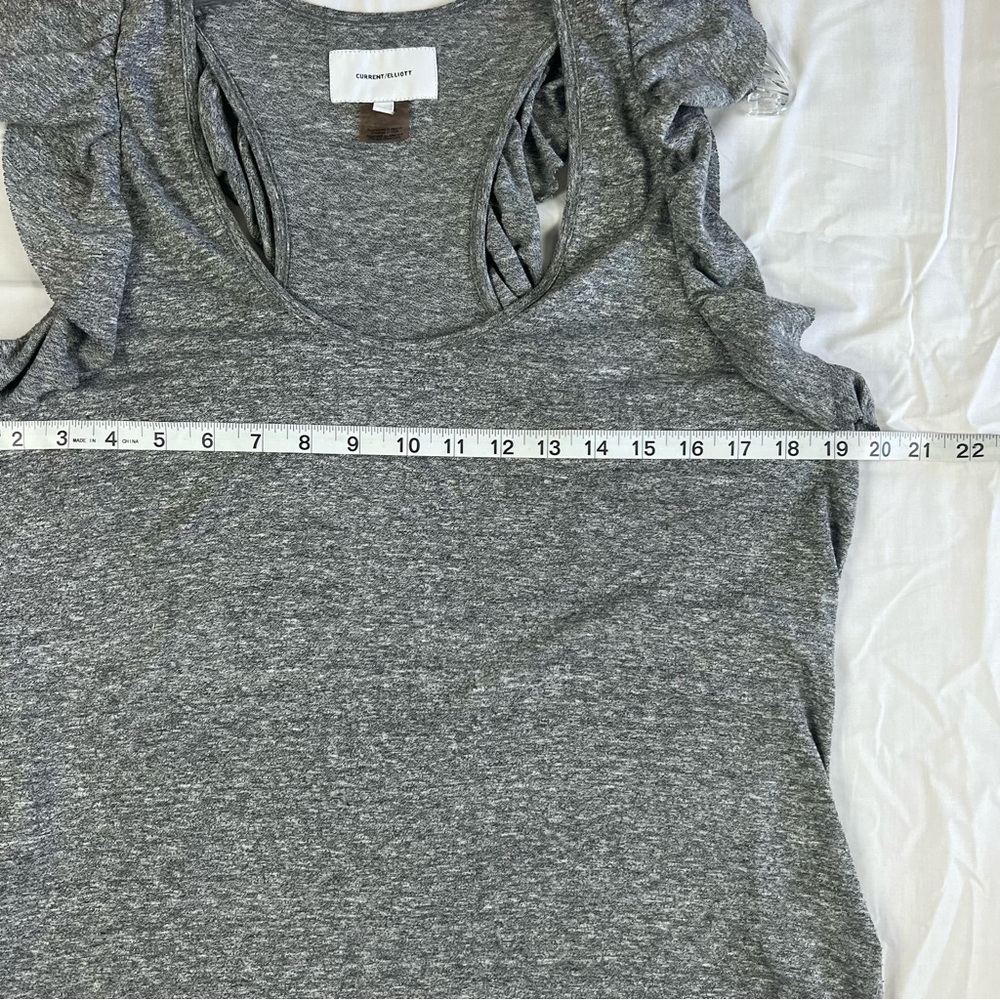 CURRENT/ELLIOTT • Gray Ruffle Racer back Top Size 3 (Large) - Picture 5 of 8